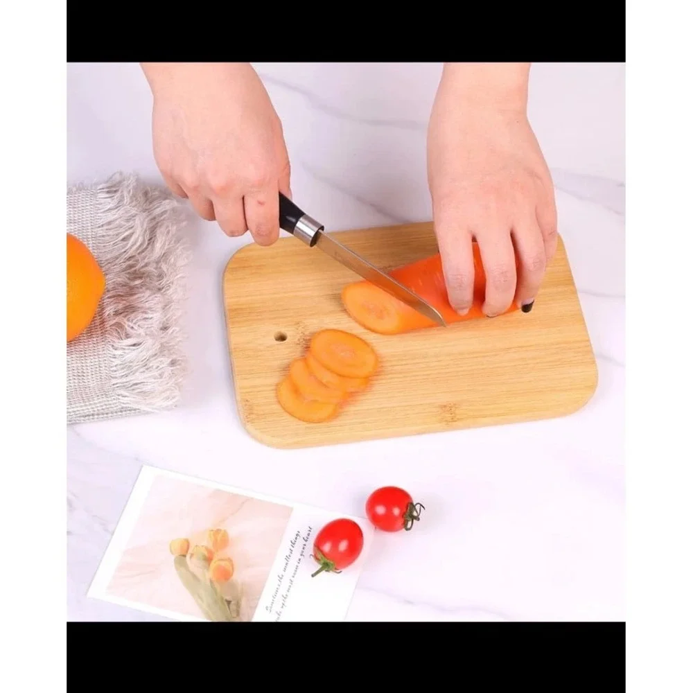 The Bamboo Guys Cutting Board Set for Kitchen Small Boards with Holder Serving